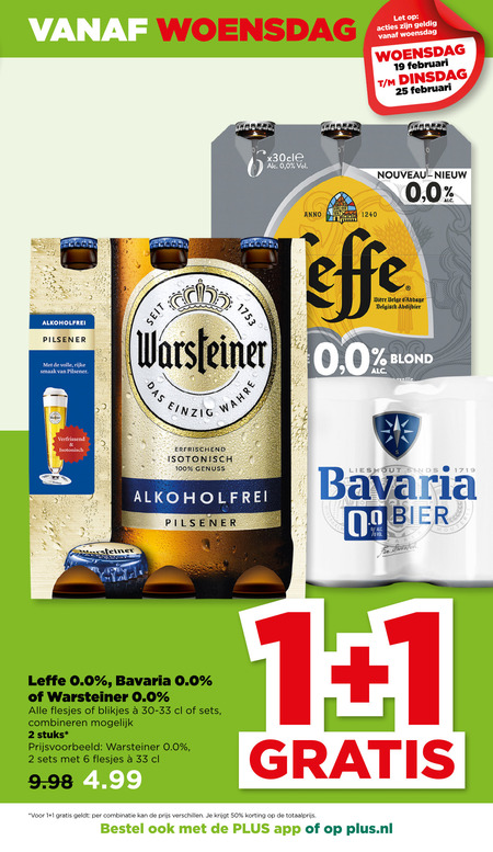Bavaria   alcoholvrij bier folder aanbieding bij  Plus - details