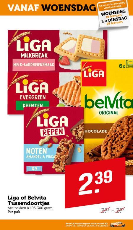 Liga   melkbiscuit, fruitbiscuit folder aanbieding bij  Coop - details