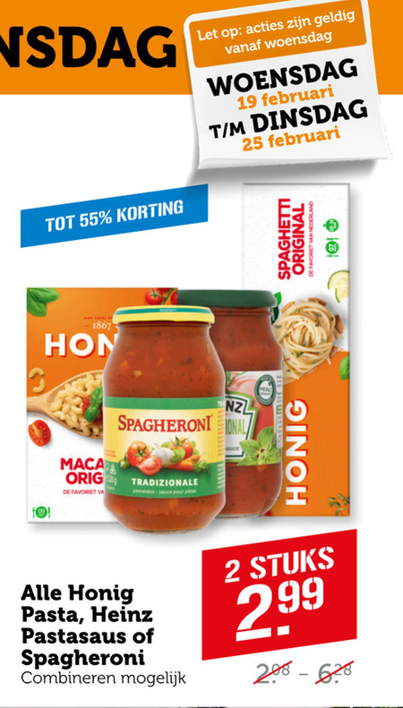 Honig   pastasaus, pasta folder aanbieding bij  Coop - details