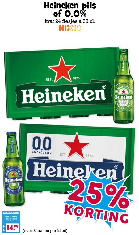 Heineken 0.0   krat bier folder aanbieding bij  Boons Markt - details