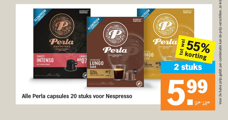 Perla   koffiecups folder aanbieding bij  Albert&nbsp;Heijn - details