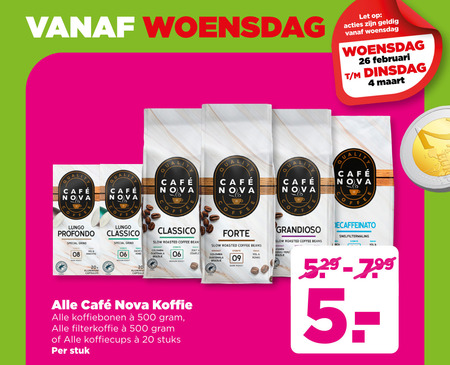 Cafe Nova   koffie, koffiebonen folder aanbieding bij  Plus - details