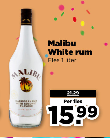 Malibu   likeur folder aanbieding bij  Plus - details