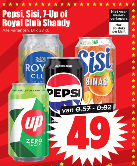 Sisi   frisdrank, cola folder aanbieding bij  Dirk - details