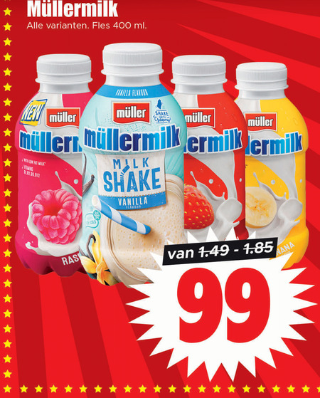 Mullermilk   milkshake folder aanbieding bij  Dirk - details