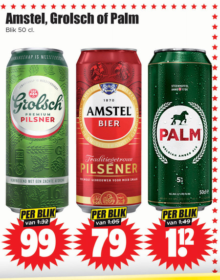 Grolsch   blikje bier folder aanbieding bij  Dirk - details