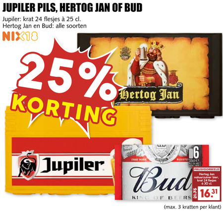 Hertog Jan   blikje bier, krat bier folder aanbieding bij  MCD Supermarkt Basis - details