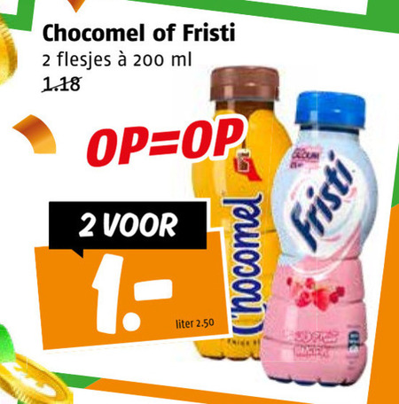 Fristi   drinkyoghurt, chocolademelk folder aanbieding bij  Poiesz - details