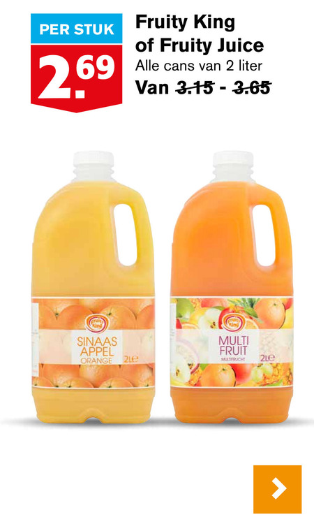 Fruity King   fruitdrank folder aanbieding bij  Hoogvliet - details