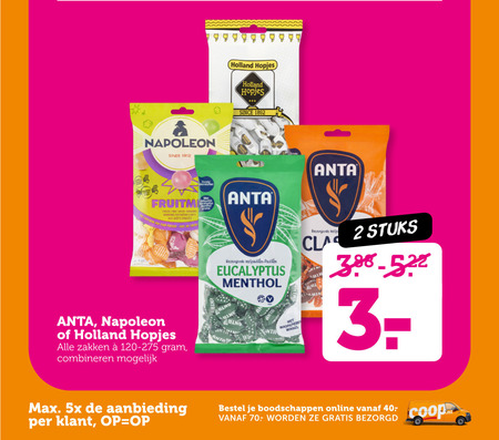 Napoleon   keelpastilles folder aanbieding bij  Coop - details