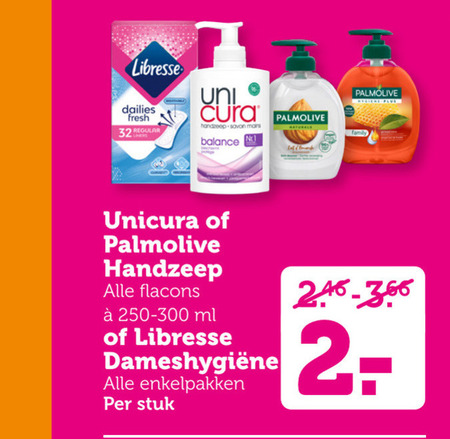 Palmolive   inlegkruisjes, maandverband folder aanbieding bij  Coop - details