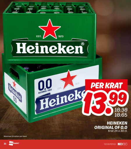 Heineken 0.0   krat bier folder aanbieding bij  Dekamarkt - details