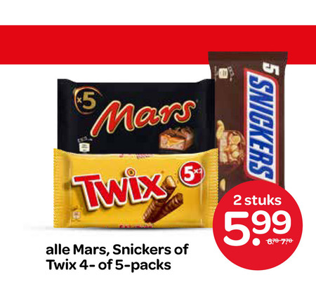 Snickers   chocoladereep folder aanbieding bij  Spar - details