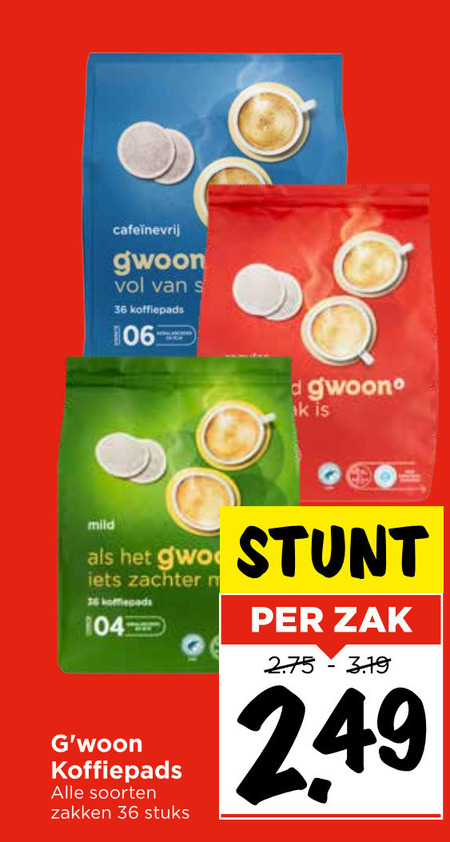 Gwoon   koffiepad folder aanbieding bij  Vomar - details