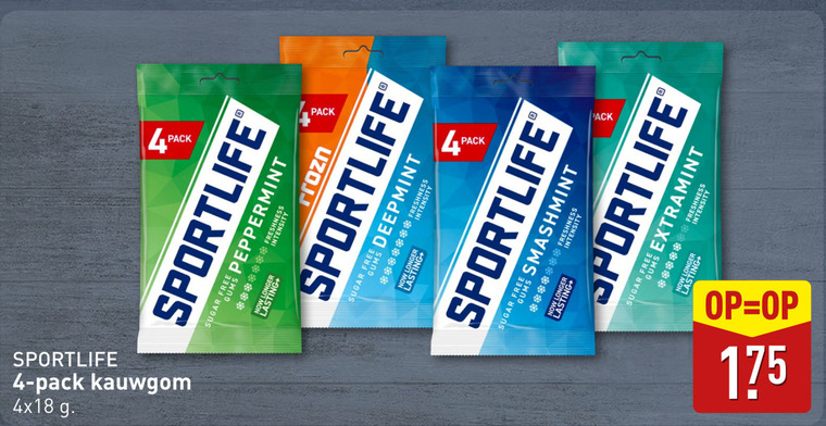 Sportlife   kauwgom folder aanbieding bij  Aldi - details