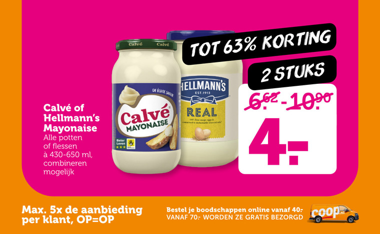 Calve   mayonaise folder aanbieding bij  Coop - details