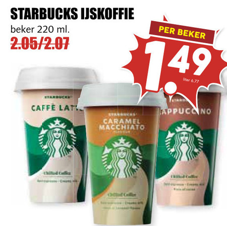 Starbucks   ijskoffie folder aanbieding bij  MCD Supermarkt Basis - details