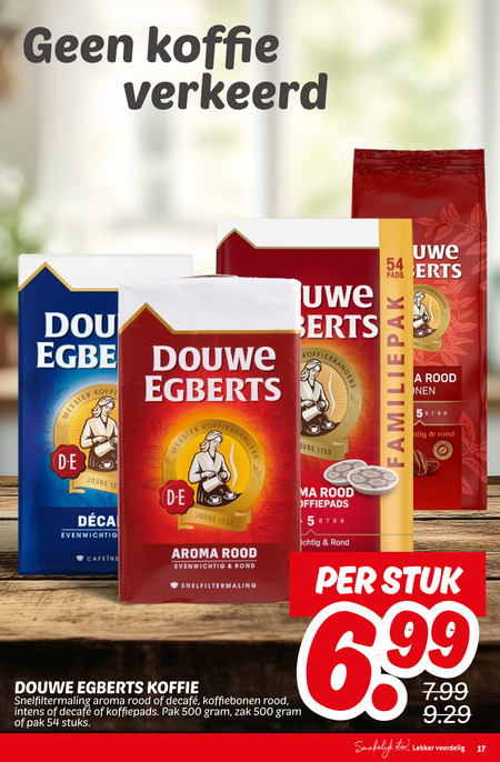 Douwe Egberts   koffiebonen, koffie folder aanbieding bij  Dekamarkt - details