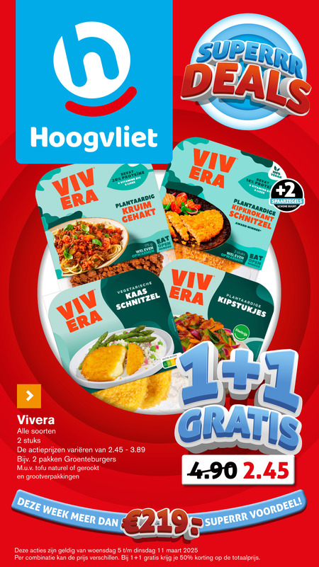 Vivera   vegetarisch folder aanbieding bij  Hoogvliet - details