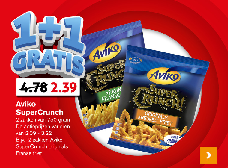 Aviko   patat folder aanbieding bij  Hoogvliet - details