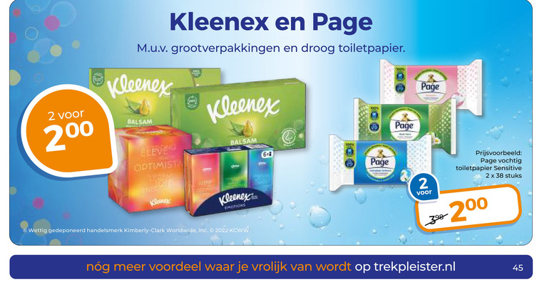 Page   vochtig toiletpapier, tissue folder aanbieding bij  Trekpleister - details