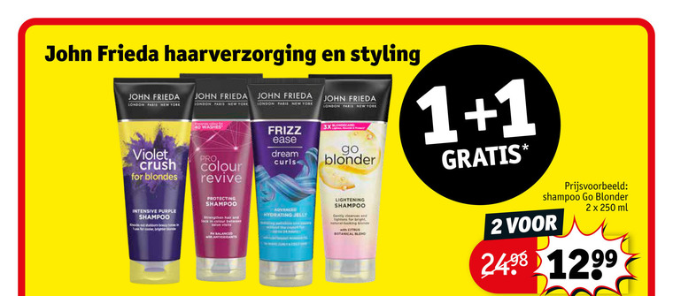 John Frieda   haarverzorging, shampoo folder aanbieding bij  Kruidvat - details