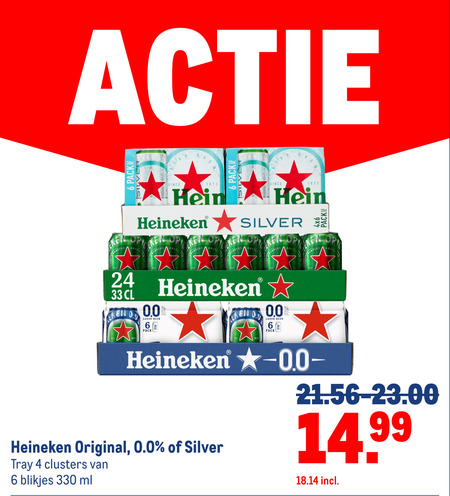 Heineken 0.0   blikje bier folder aanbieding bij  Makro - details