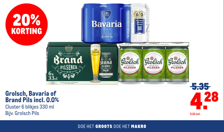Grolsch   blikje bier folder aanbieding bij  Makro - details