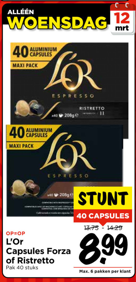 Douwe Egberts L Or   koffiecups folder aanbieding bij  Vomar - details