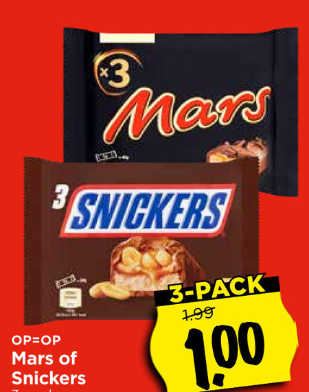 Snickers   chocoladereep folder aanbieding bij  Vomar - details