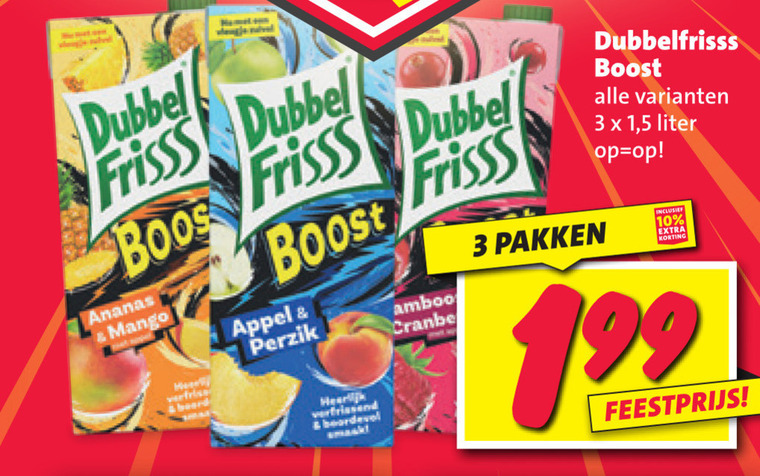 Dubbelfrisss   fruitdrank folder aanbieding bij  Nettorama - details