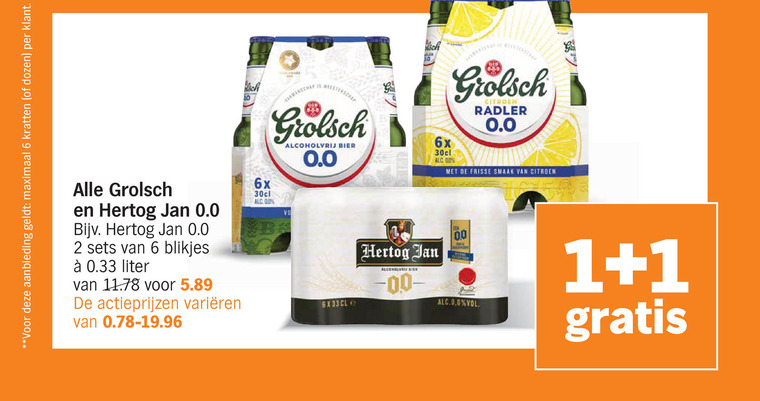 Hertog Jan   alcoholvrij bier folder aanbieding bij  Albert Heijn - details