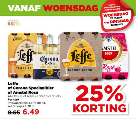 Leffe   speciaalbier, blikje bier folder aanbieding bij  Plus - details