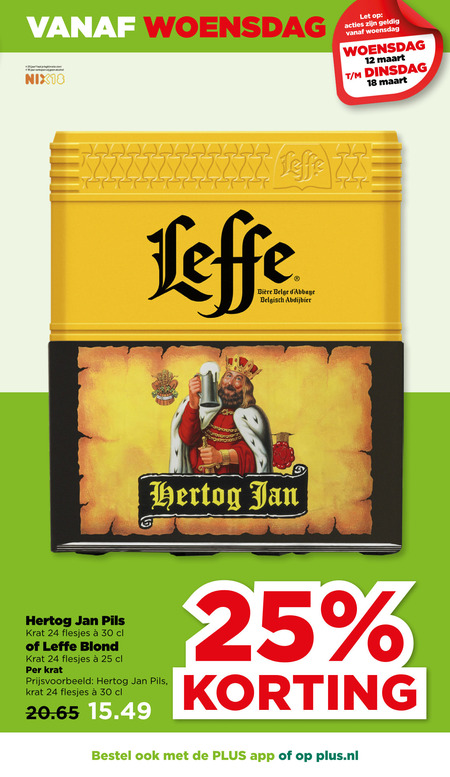 Hertog Jan   krat bier folder aanbieding bij  Plus - details