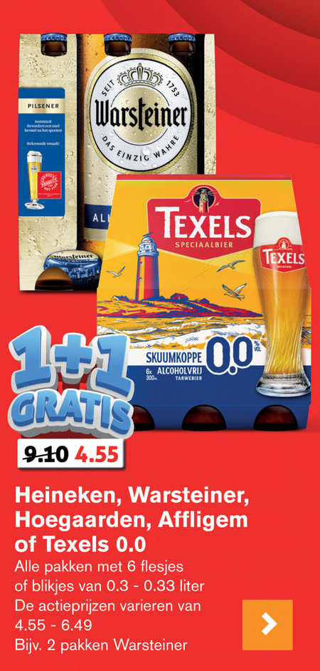 Warsteiner   alcoholvrij bier, blikje bier folder aanbieding bij  Hoogvliet - details