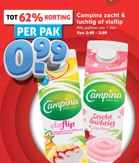 Campina   vla folder aanbieding bij  Hoogvliet - details