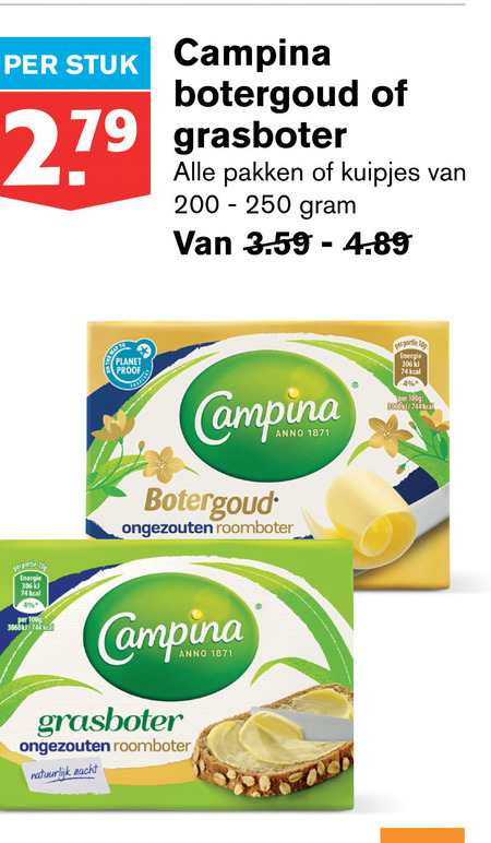 Campina   roomboter folder aanbieding bij  Hoogvliet - details