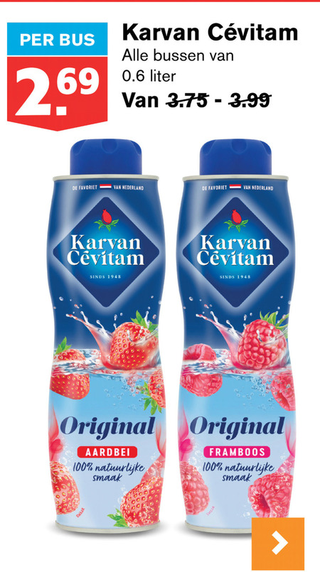 Karvan Cevitam   limonadesiroop folder aanbieding bij  Hoogvliet - details