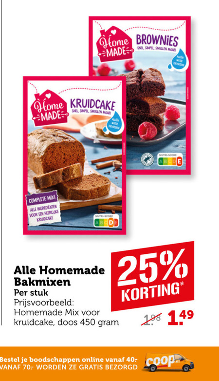 Homemade   cakemix, bakmix folder aanbieding bij  Coop - details