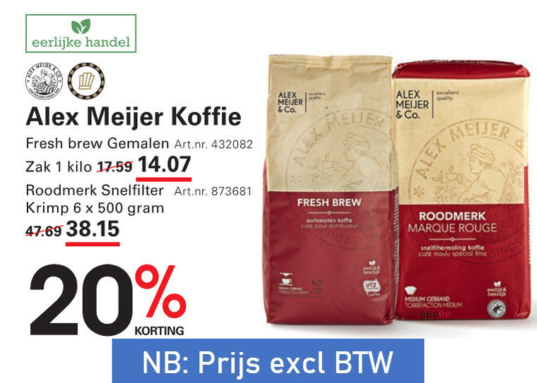 Alex Meijer   koffie folder aanbieding bij  Sligro - details
