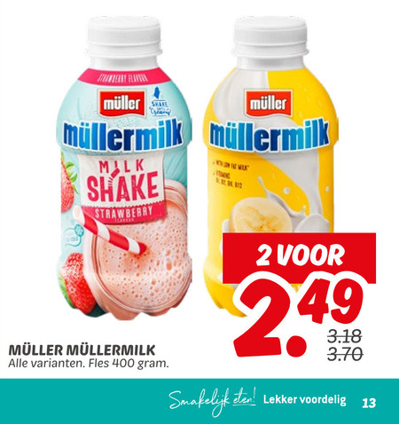 Mullermilk   milkshake folder aanbieding bij  Dekamarkt - details