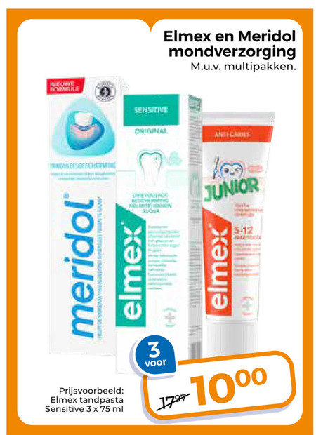 Elmex   tandpasta folder aanbieding bij  Trekpleister - details