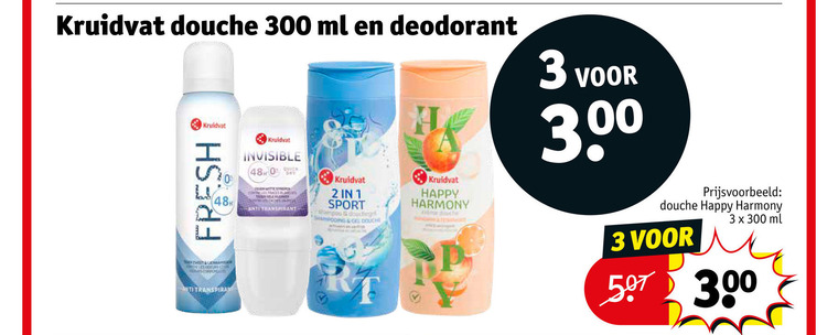 Kruidvat Huismerk   douchegel, deodorant folder aanbieding bij  Kruidvat - details