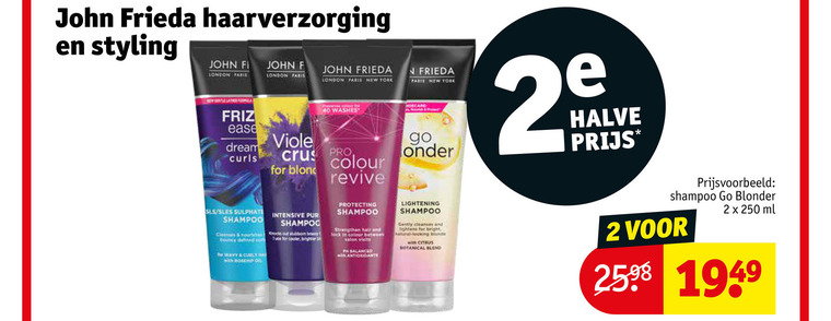 John Frieda   shampoo, hairspray folder aanbieding bij  Kruidvat - details