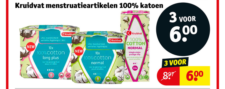 Kruidvat Huismerk   inlegkruisjes, maandverband folder aanbieding bij  Kruidvat - details
