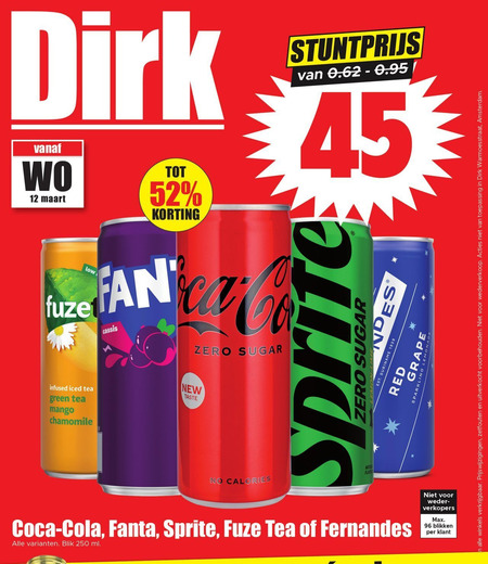 Sprite   cola, ice tea folder aanbieding bij  Dirk - details