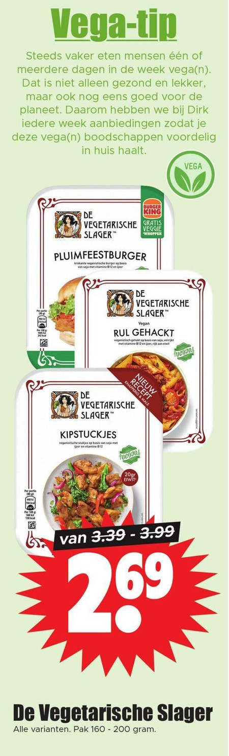 De vegetarische Slager   vegetarisch folder aanbieding bij  Dirk - details