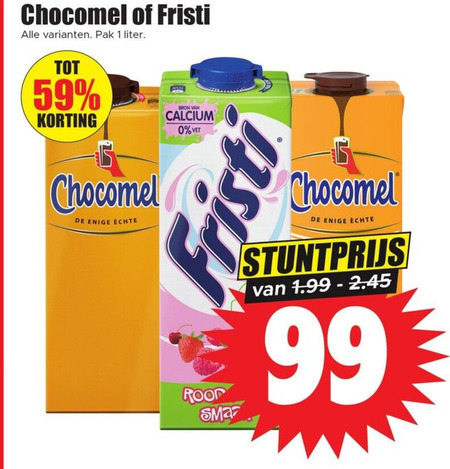 Chocomel   chocolademelk, drinkyoghurt folder aanbieding bij  Dirk - details