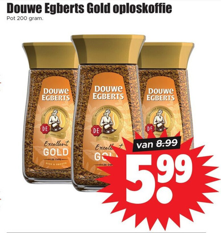 Douwe Egberts   oploskoffie folder aanbieding bij  Dirk - details