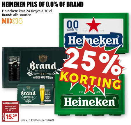 Brand   blikje bier, krat bier folder aanbieding bij  MCD Supermarkt Basis - details
